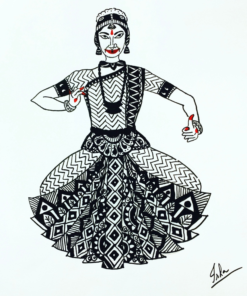 Zentangle Art -Zentangle Bharatnatyam Dancer